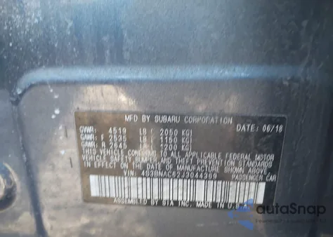 2018 Subaru Legacy Premium from USA, damaged, VIN 4S3BNAC62J3044369